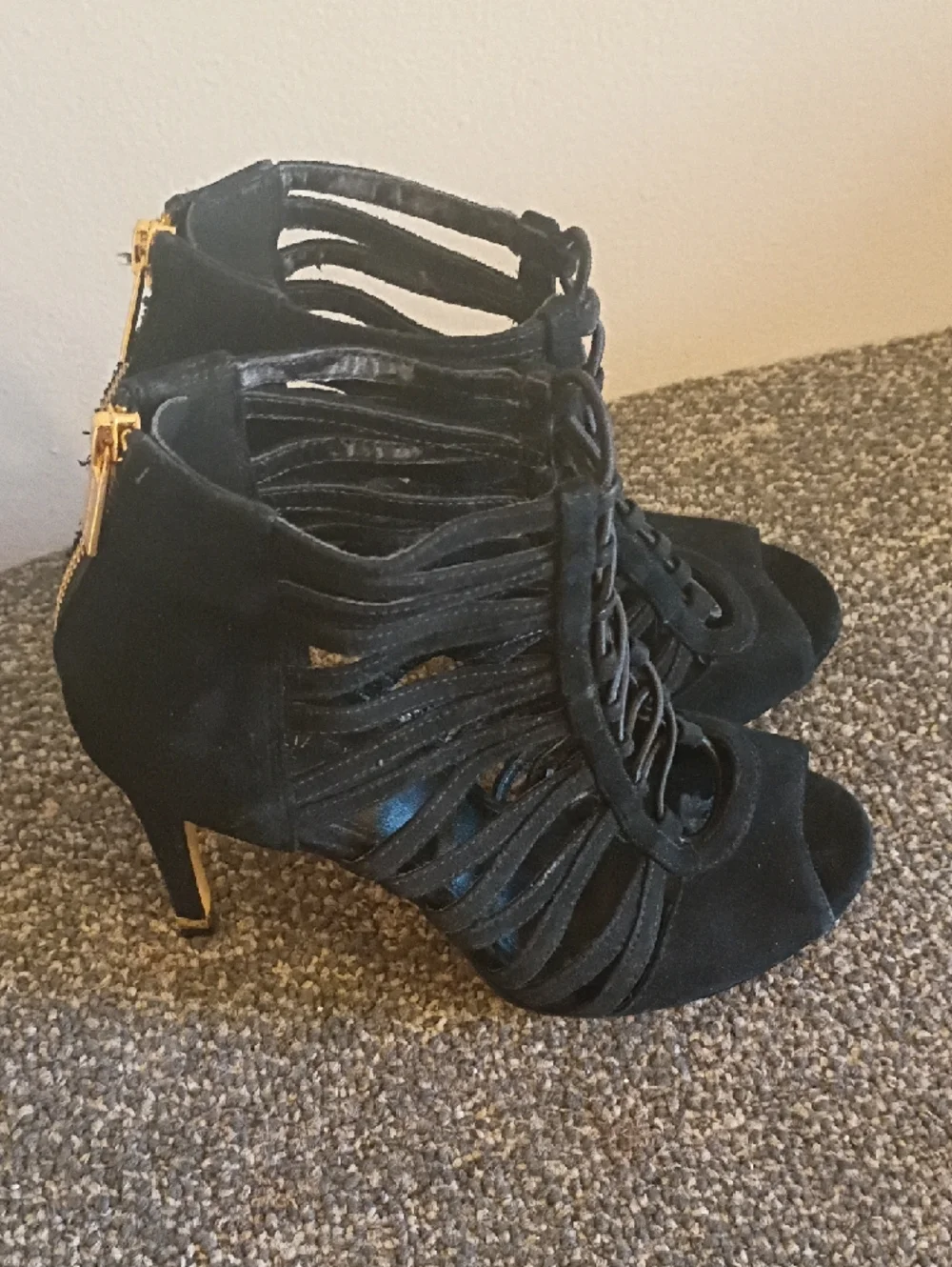 Michael kors Clarissa Black Strappy Lace-Up Women's Heels Size 6